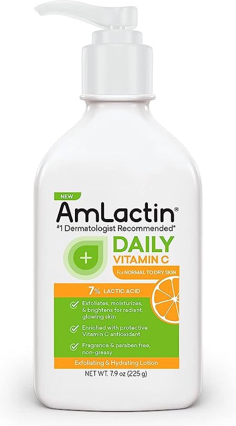 AmLactin Daily Vitamin C Lotion - Lotion pour le corps avec 7 % d'acide lactique 225 g