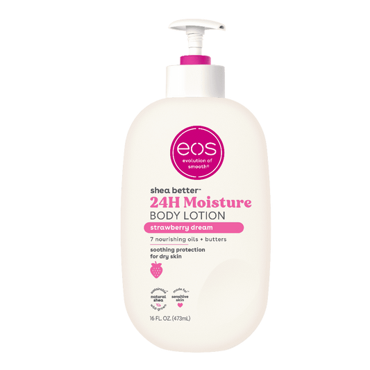 EOS Shea Better Body Lotion for Dry Skin, Strawberry Dream, 16 fl oz