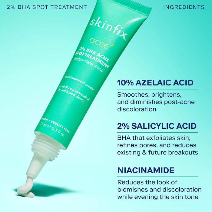 SKINFIX Acne+ 2% BHA and Azelaic Acid Acne Spot Treatment