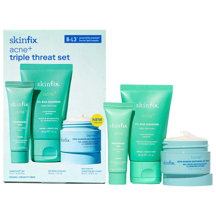 SKINFIX acne+ triple threat set with Salicylic Acid (BHA) + Niacinamide with B-L3™